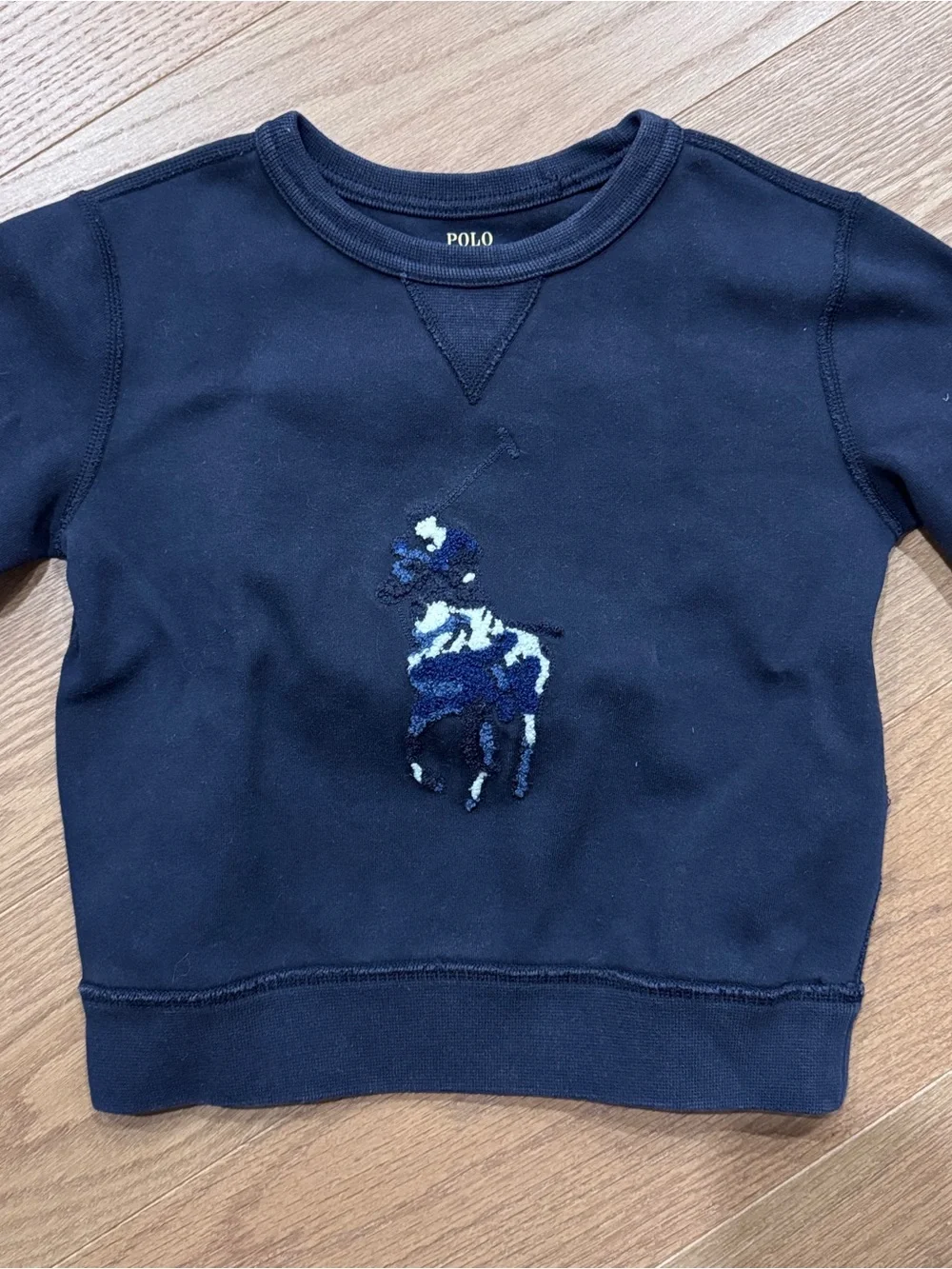 Polo by Ralph Lauren Navy Blue Kids Sweatshirt with big Pony Logo - 3T